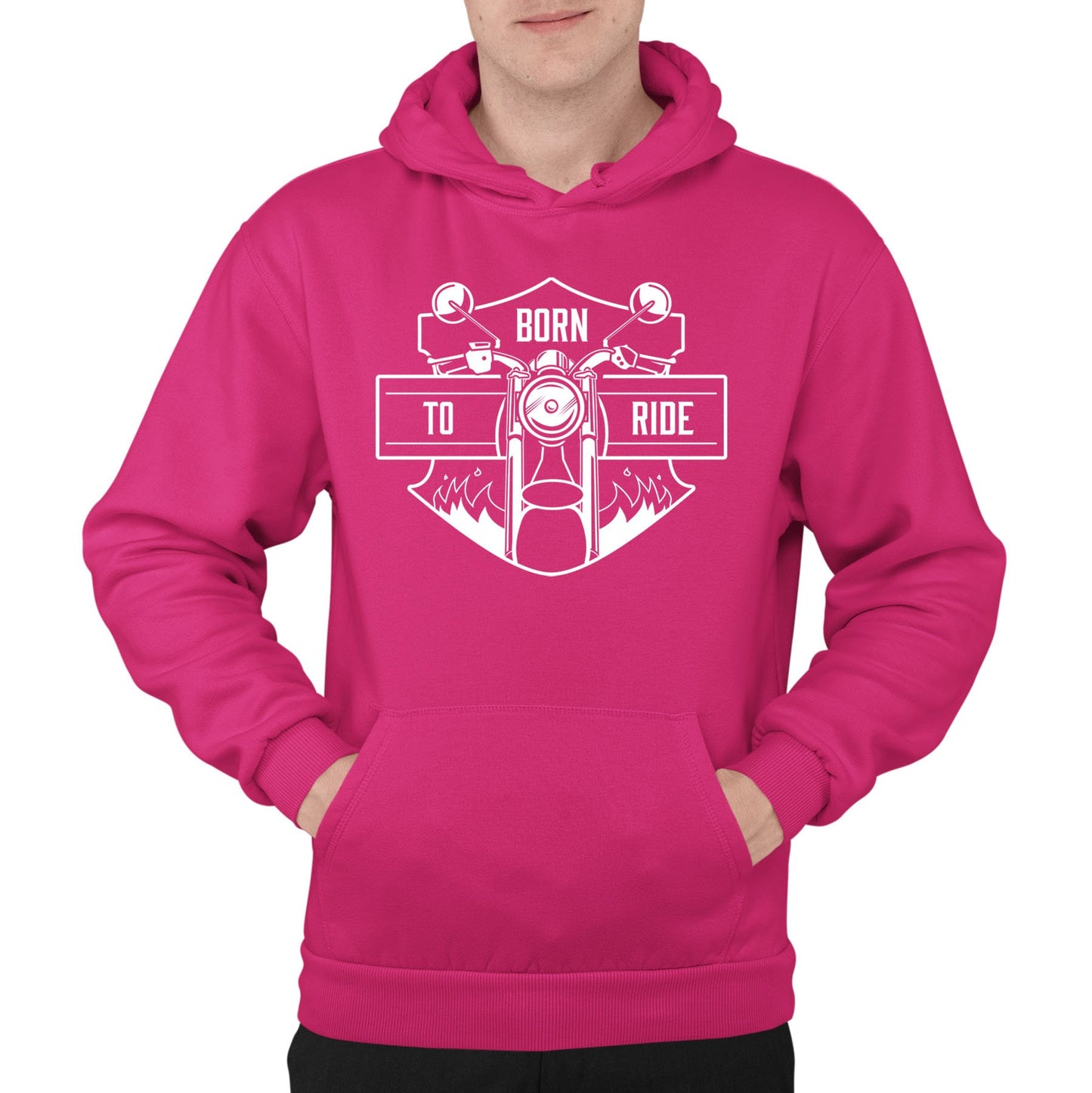 Born To Ride Biker Mens Pullover Hoodie