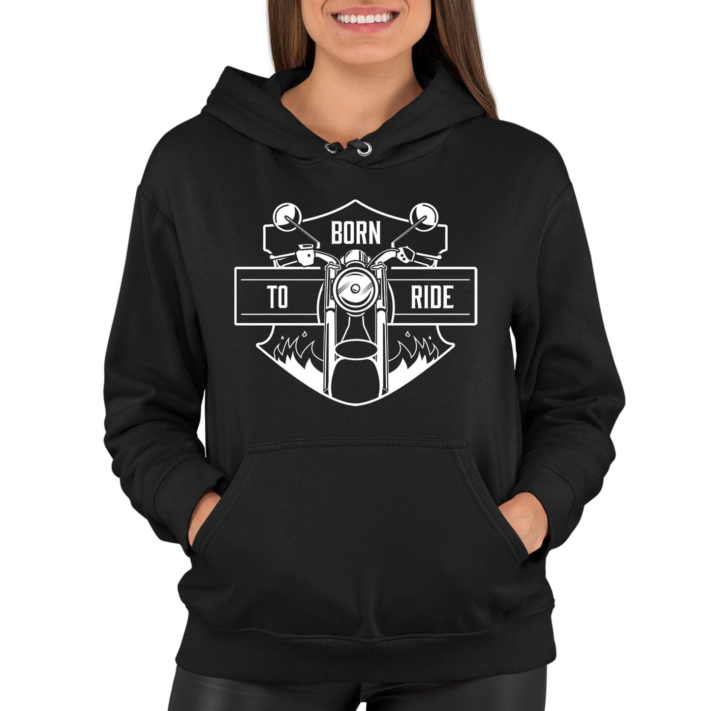 Born To Ride Biker Womens Pullover Hoodie