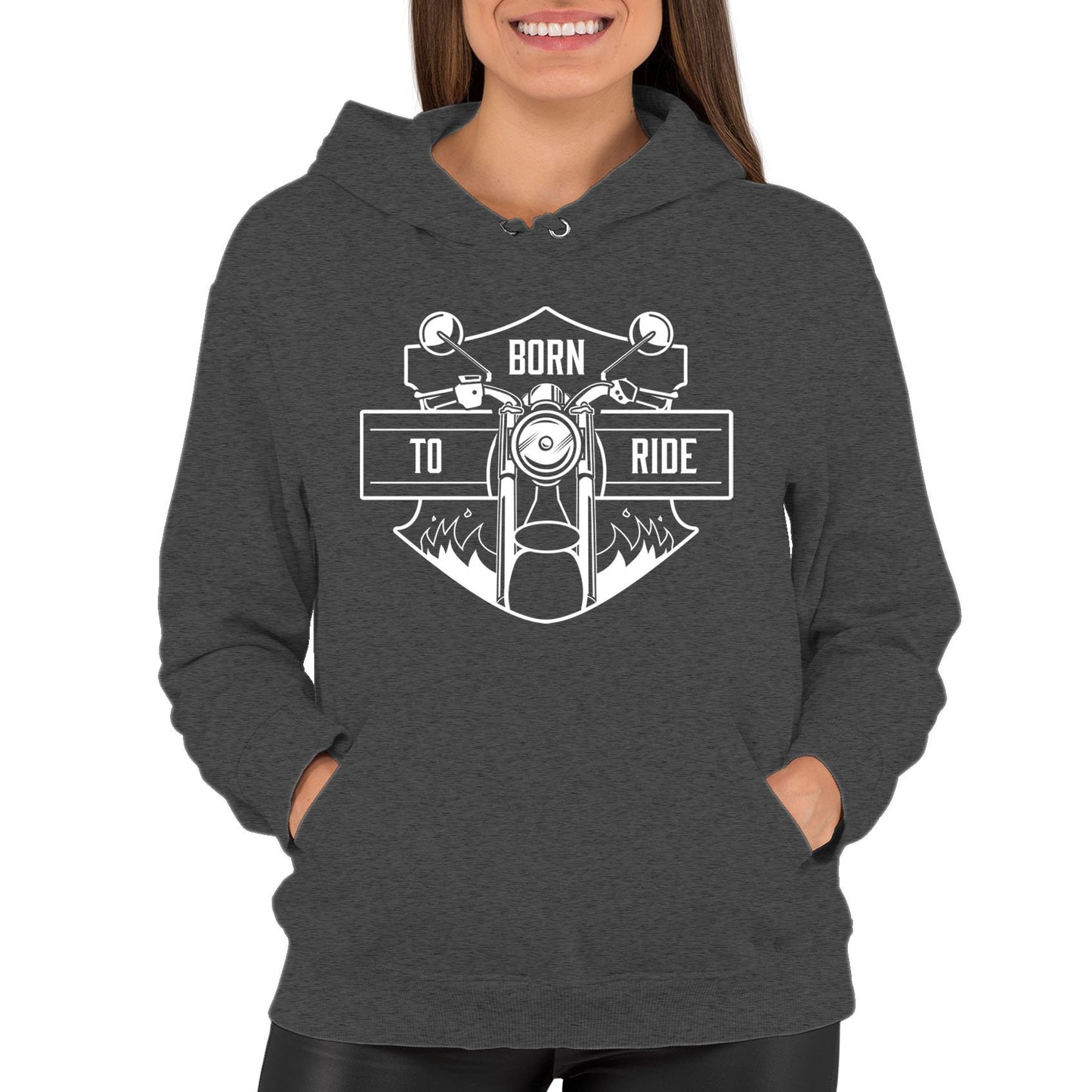 Born To Ride Biker Womens Pullover Hoodie