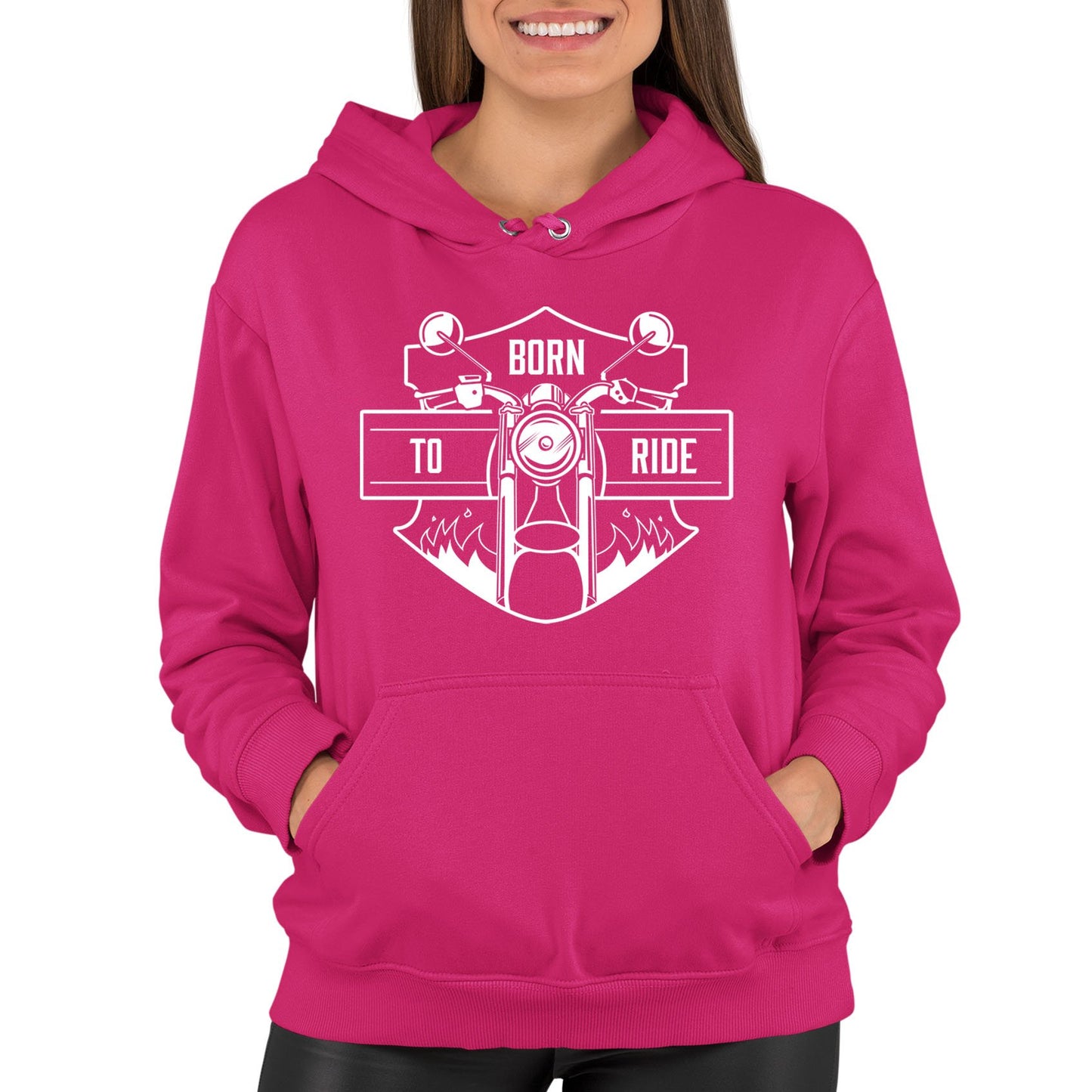 Born To Ride Biker Womens Pullover Hoodie