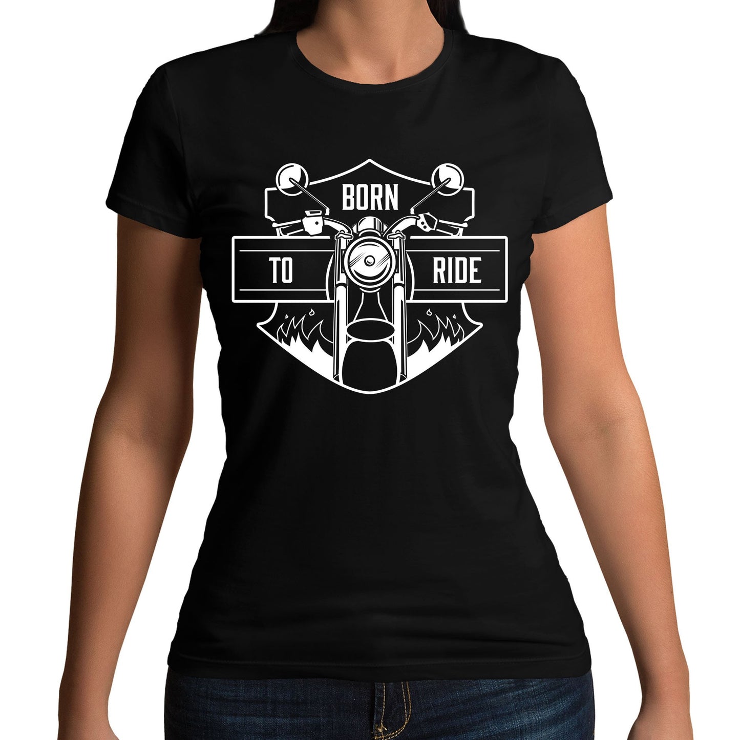 Born To Ride Biker Womens T-shirt