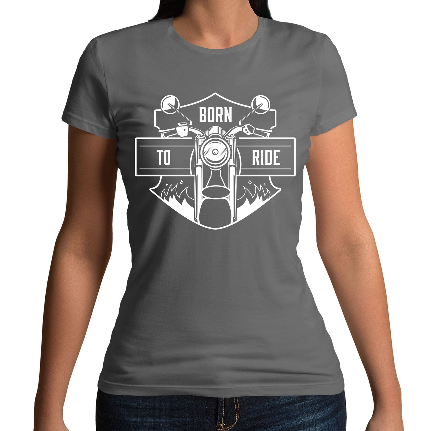 Born To Ride Biker Womens T-shirt