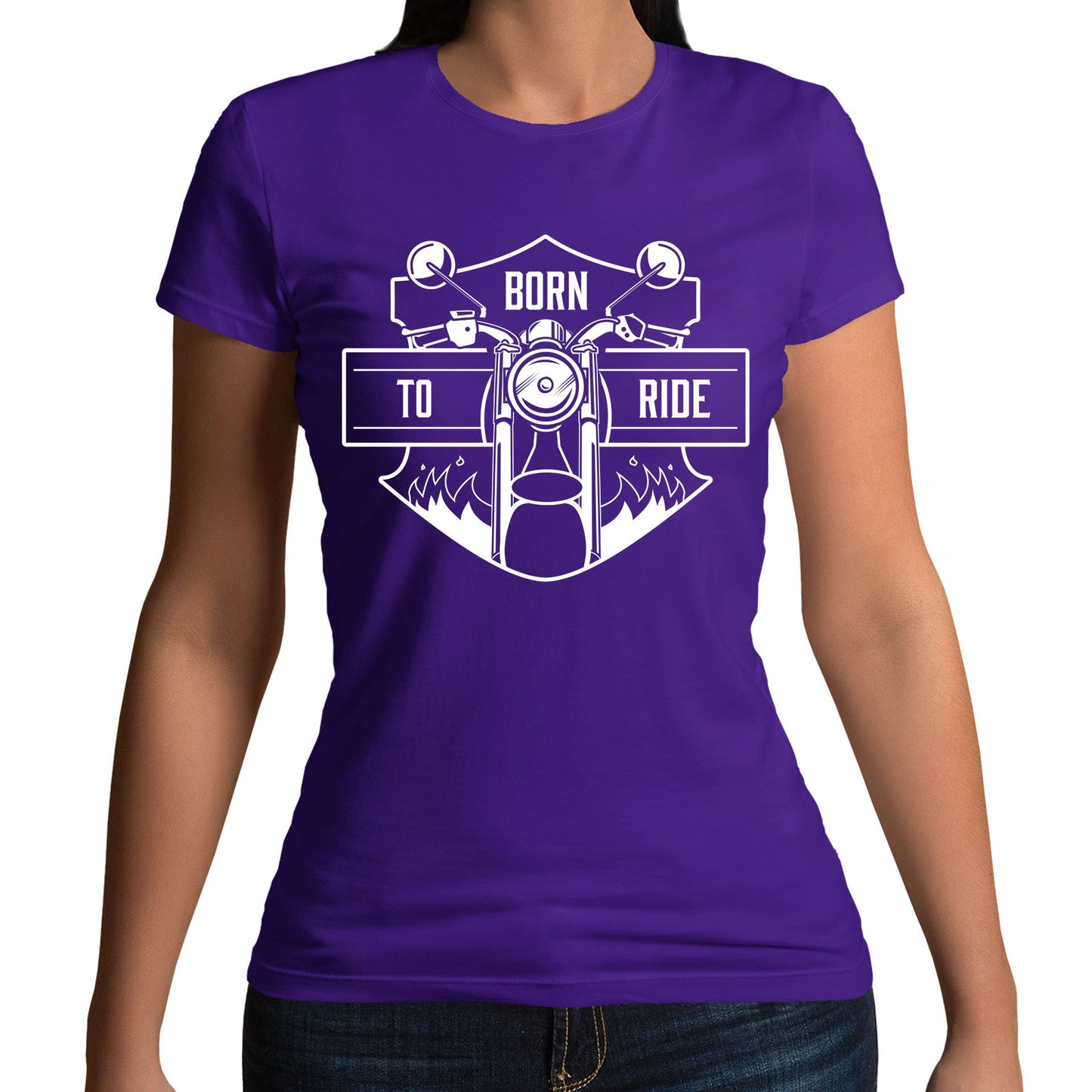 Born To Ride Biker Womens T-shirt