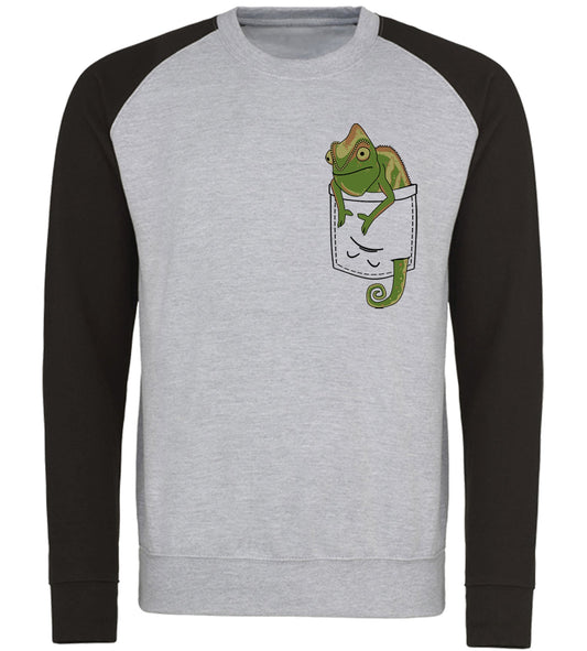 Chameleon Pocket Print Baseball Sweatshirt