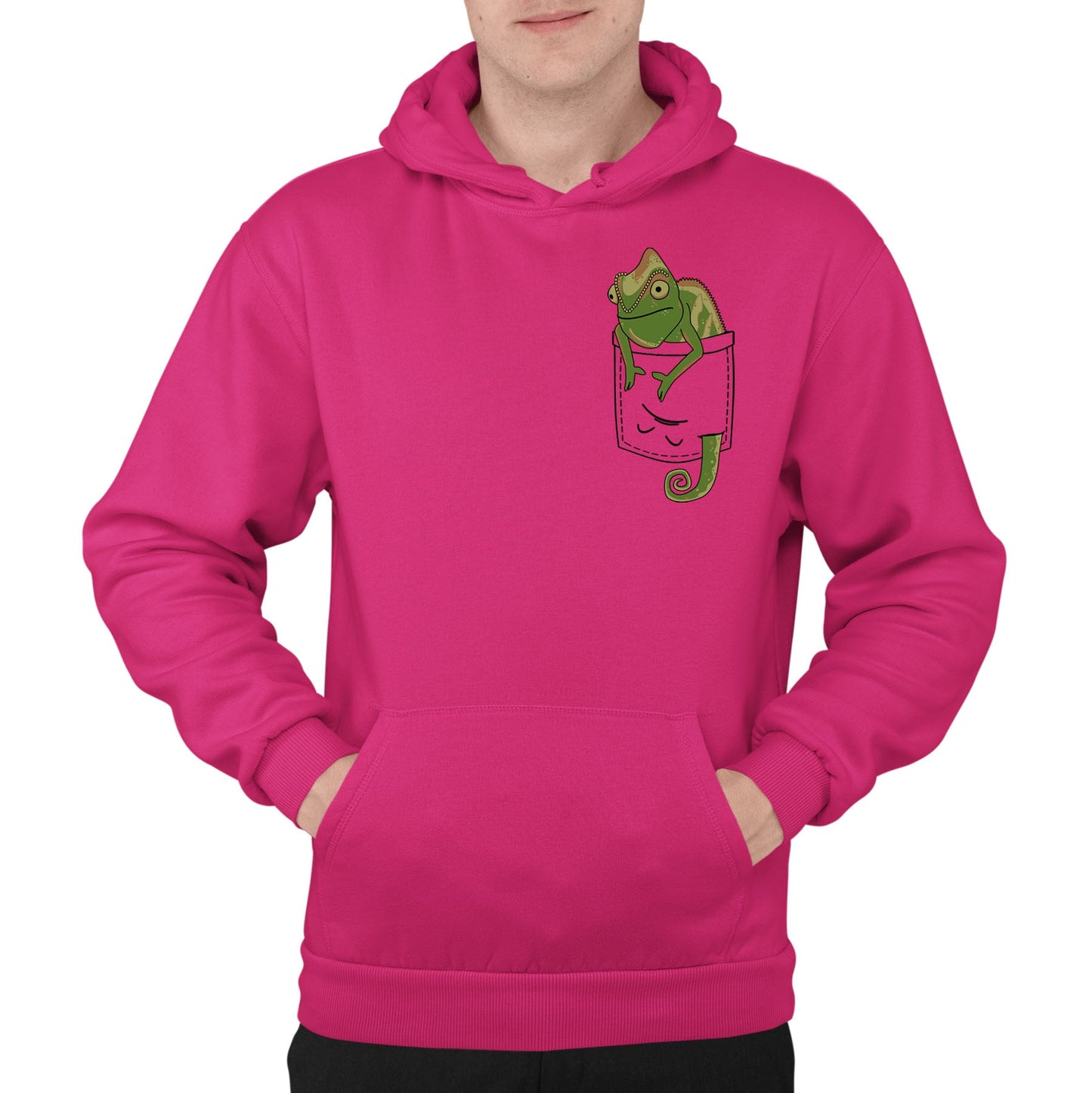 Chameleon Pocket Print Mens Pullover Hoodie