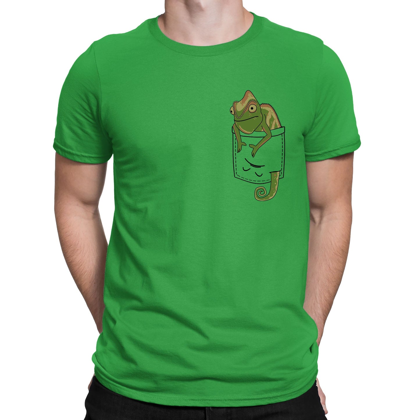 Chameleon Pocket Print Mens T-shirt