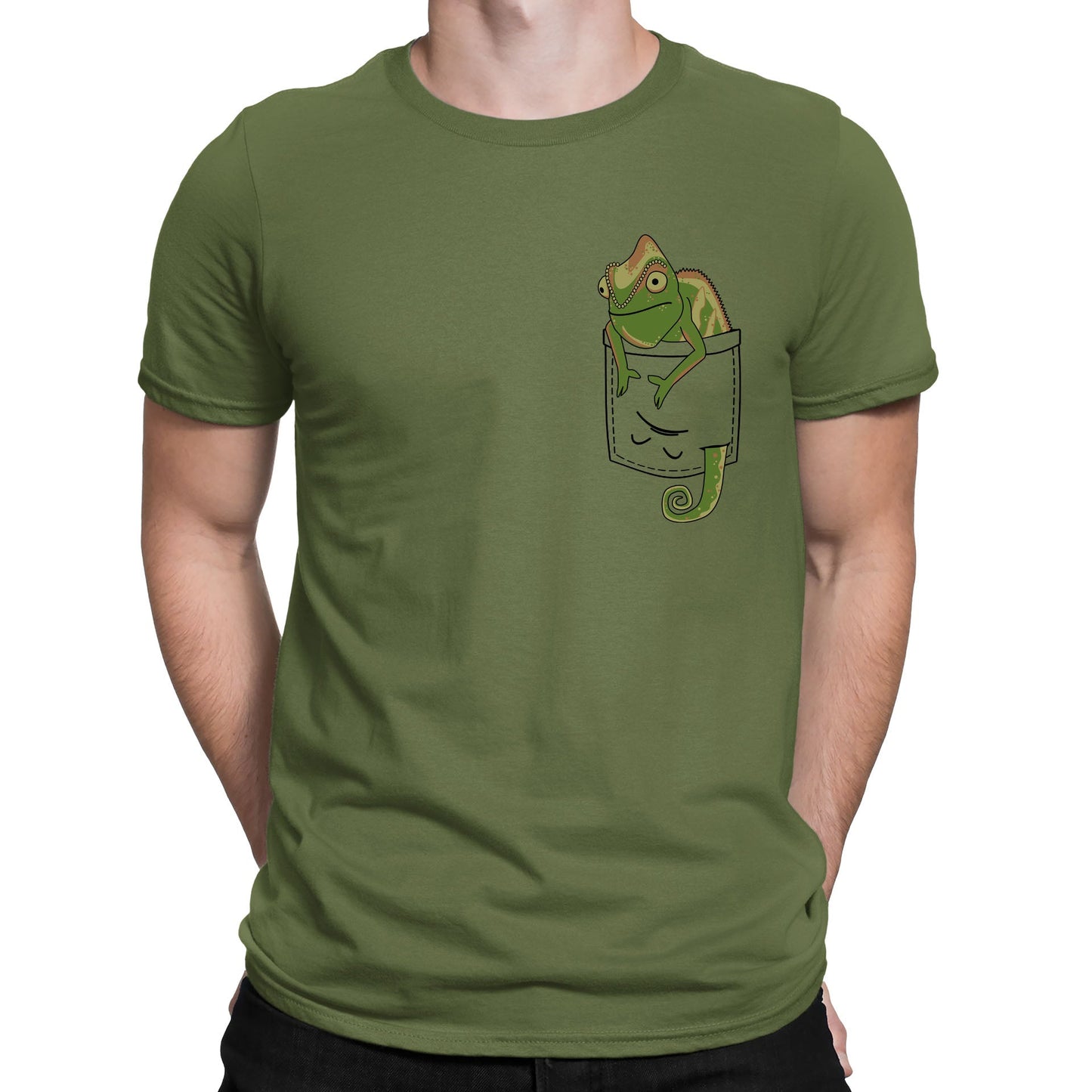 Chameleon Pocket Print Mens T-shirt