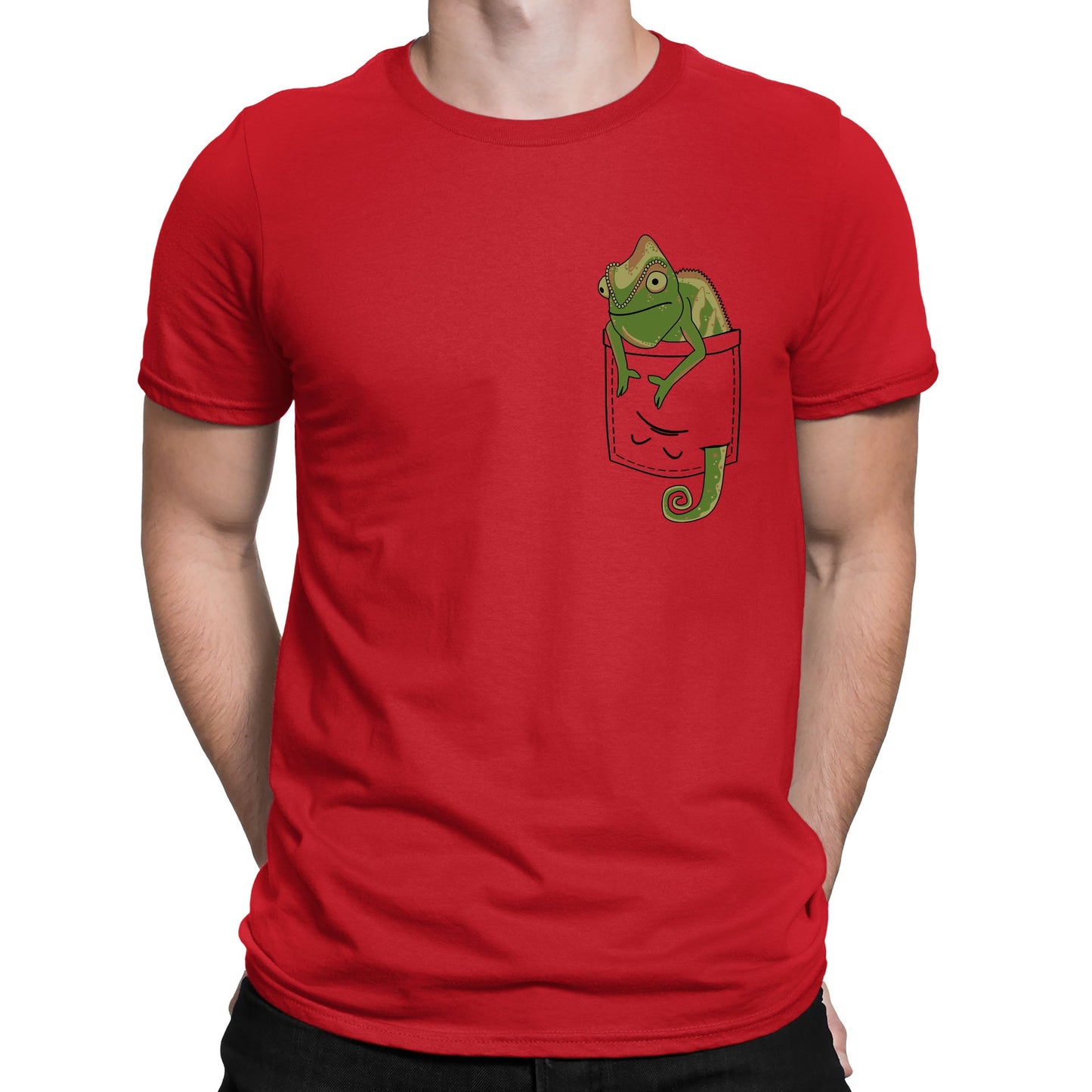 Chameleon Pocket Print Mens T-shirt