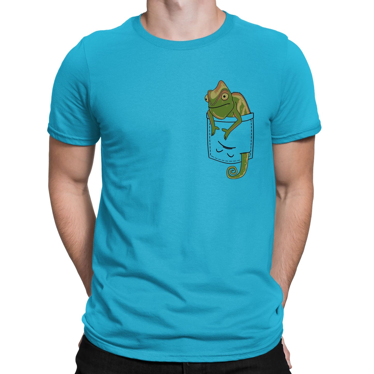 Chameleon Pocket Print Mens T-shirt