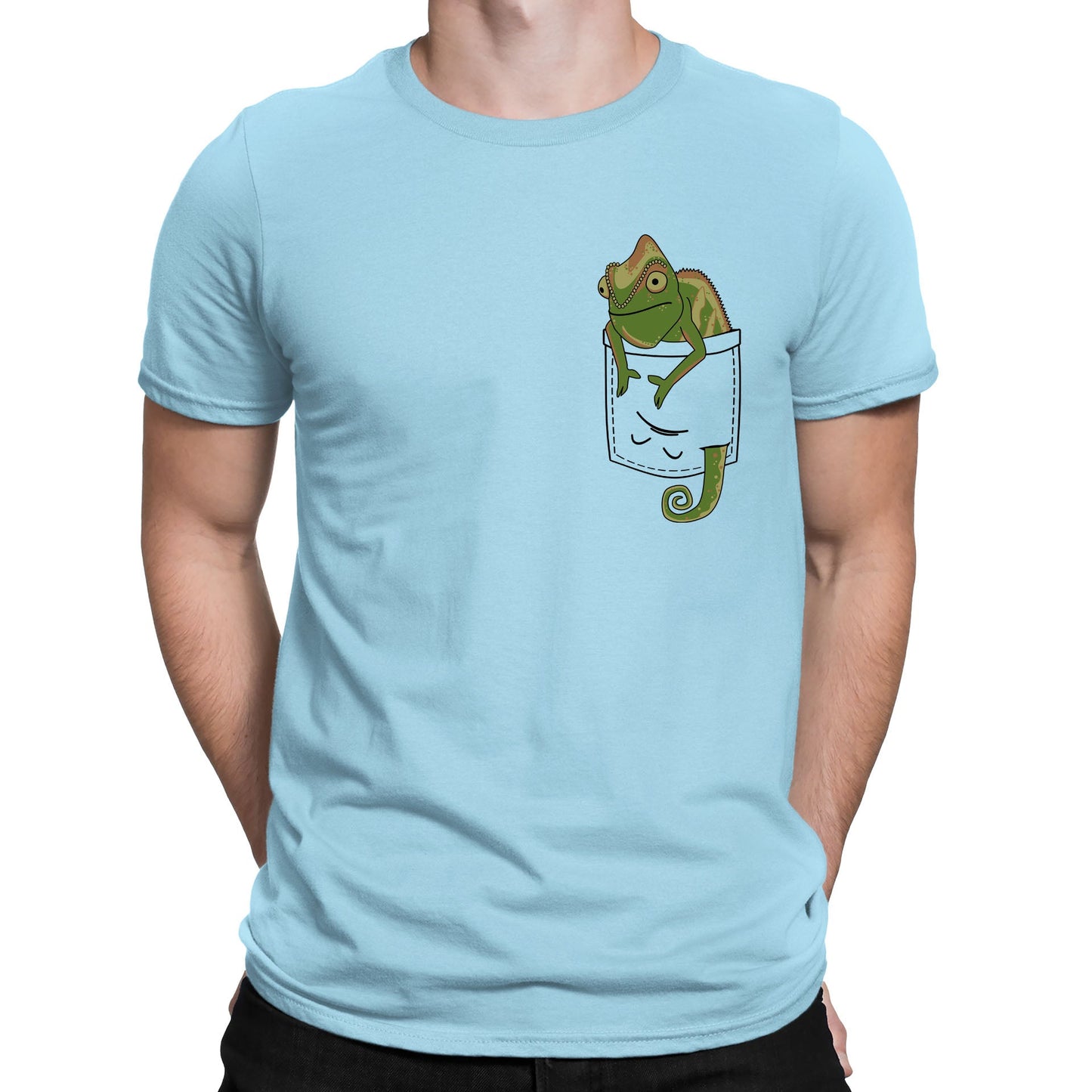 Chameleon Pocket Print Mens T-shirt