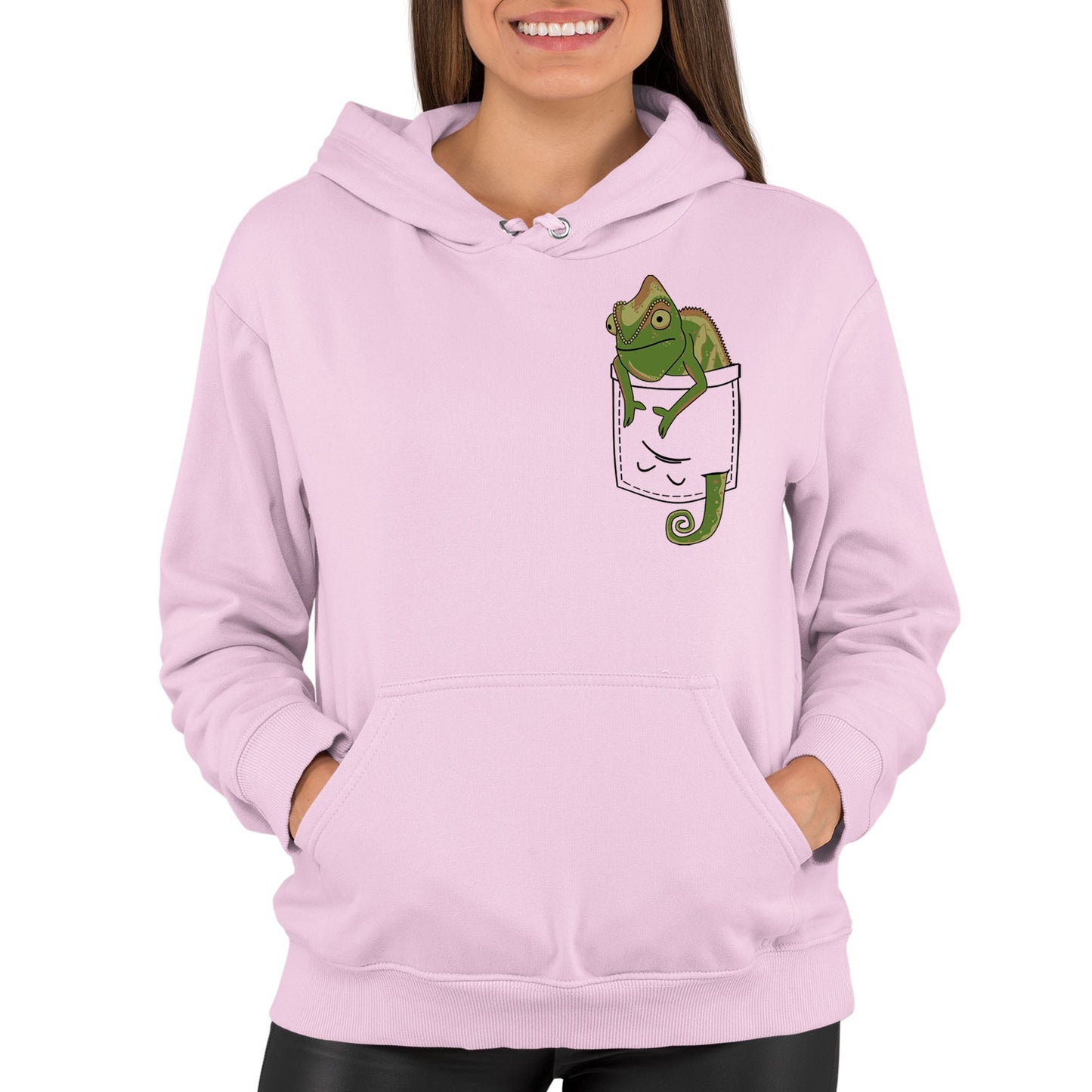 Chameleon Pocket Print Womens Pullover Hoodie