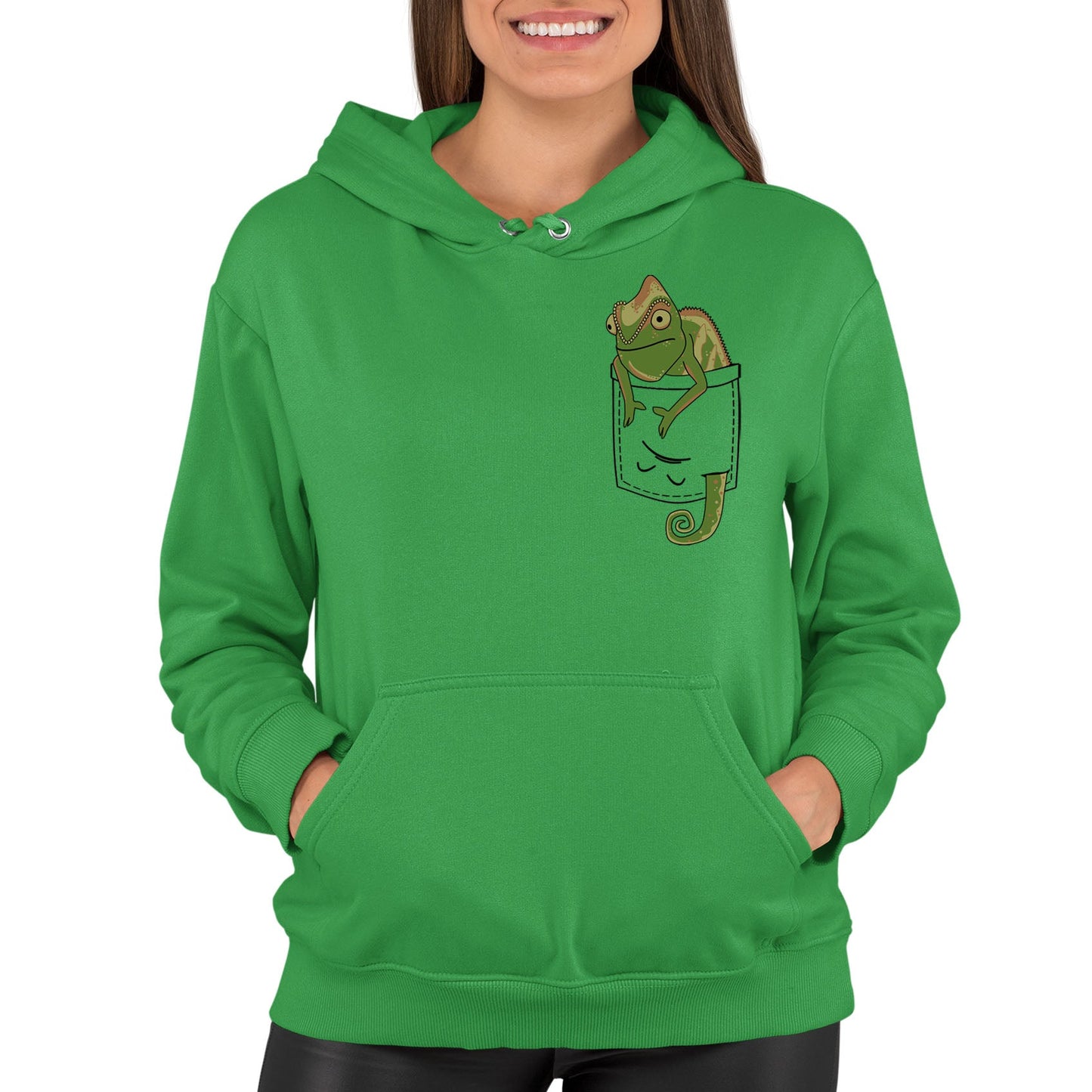 Chameleon Pocket Print Womens Pullover Hoodie