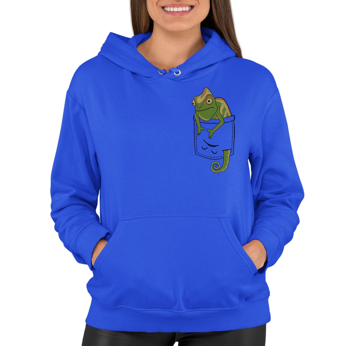 Chameleon Pocket Print Womens Pullover Hoodie