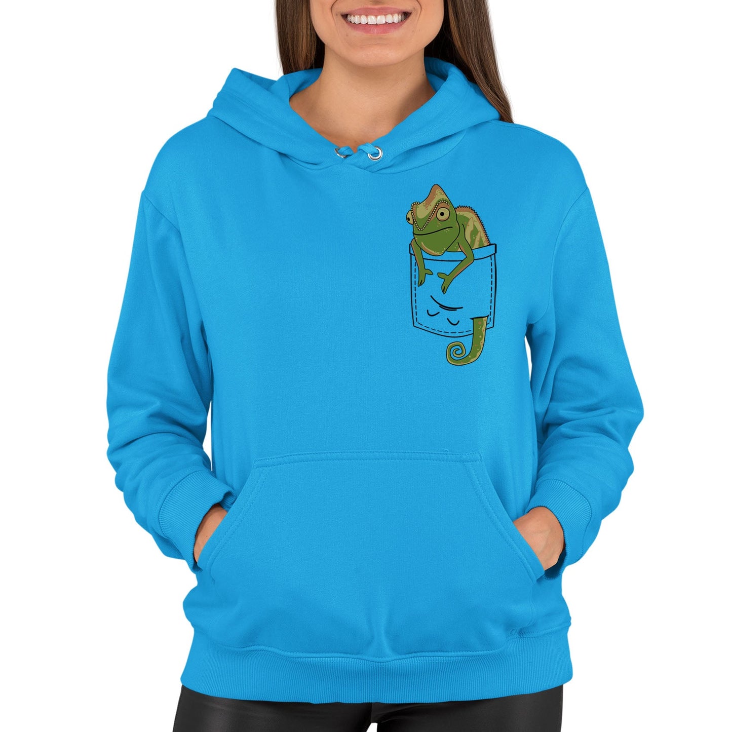 Chameleon Pocket Print Womens Pullover Hoodie