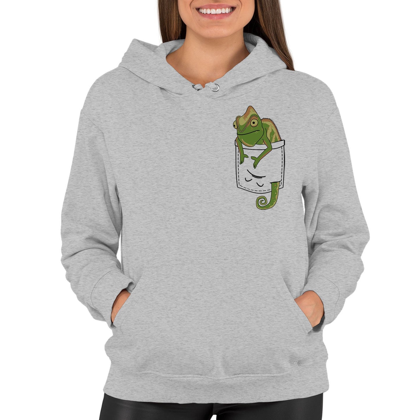 Chameleon Pocket Print Womens Pullover Hoodie