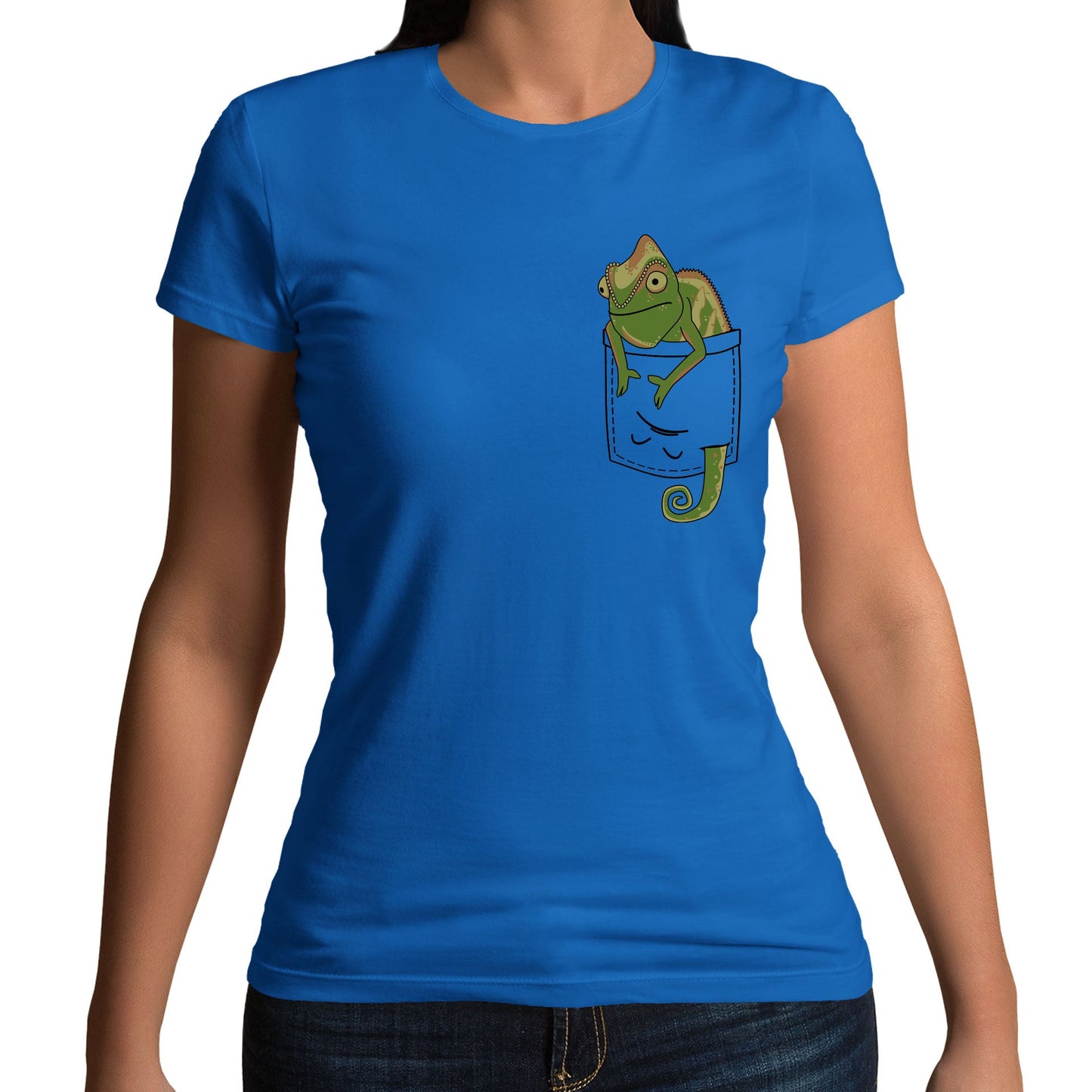 Chameleon Pocket Print Womens T-shirt