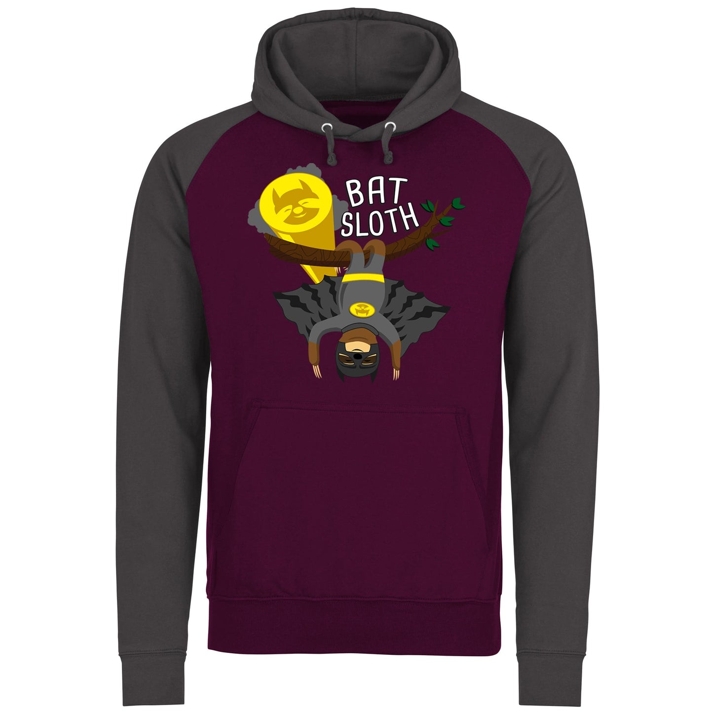 Bat Sloth Funny Super Hero Baseball Hoodie