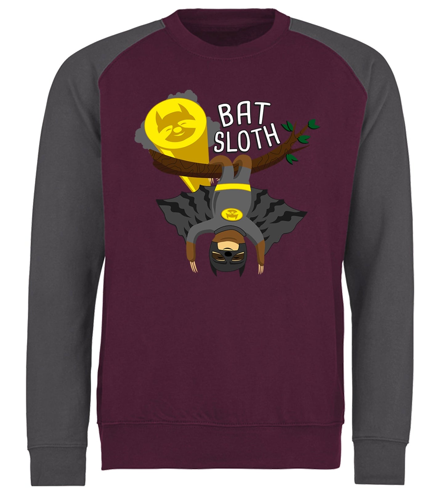 Bat Sloth Funny Super Hero Baseball Sweatshirt