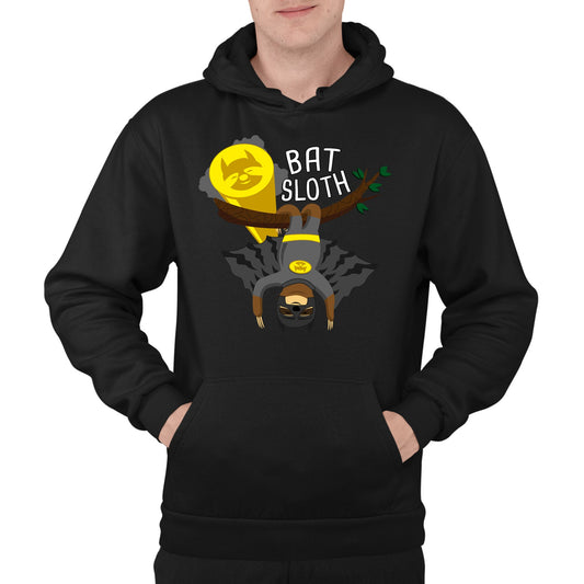 Bat Sloth Funny Super Hero Mens Pullover Hoodie