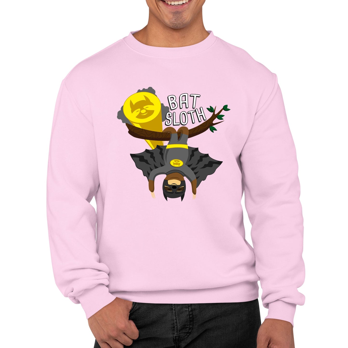 Bat Sloth Funny Super Hero Mens Sweatshirt