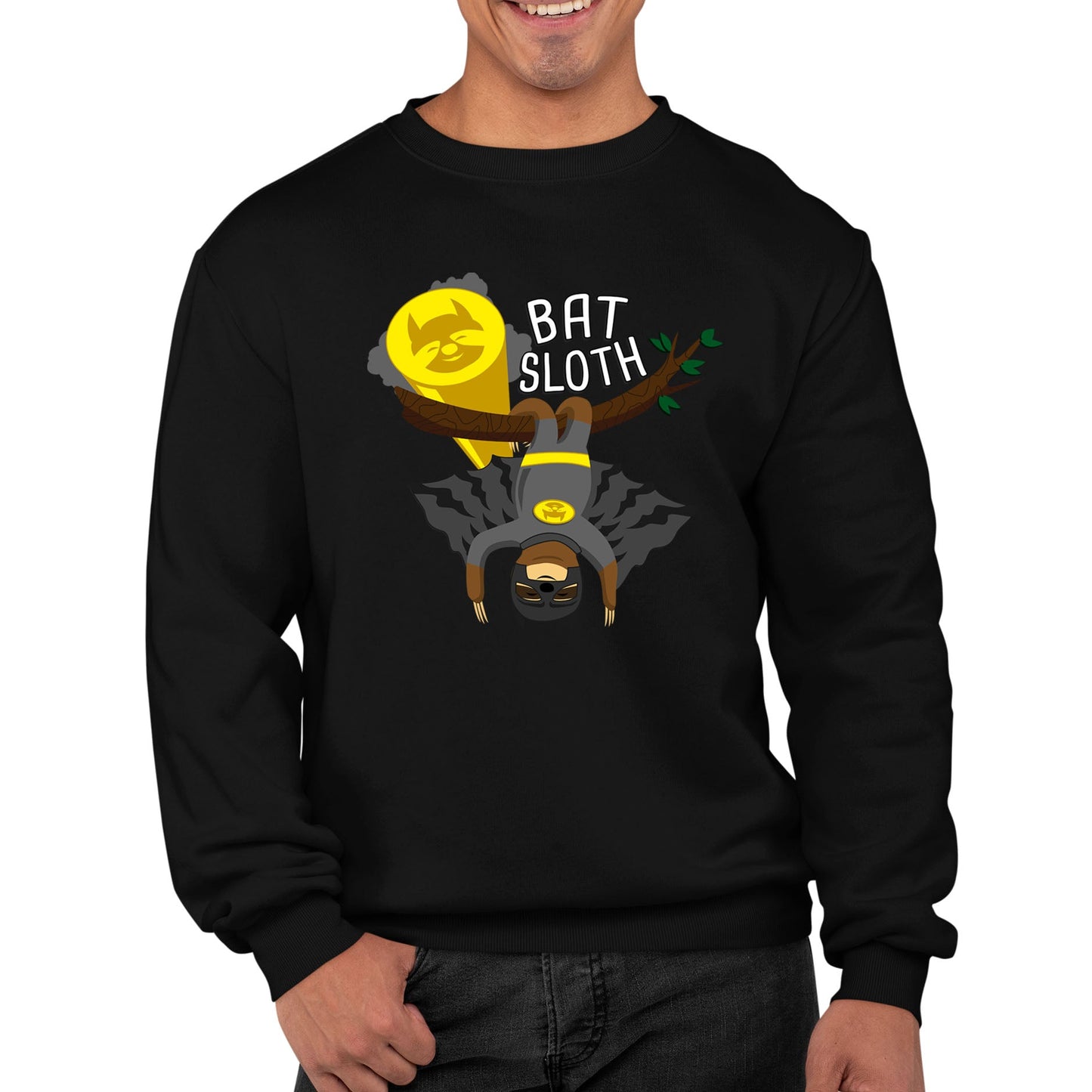 Bat Sloth Funny Super Hero Mens Sweatshirt