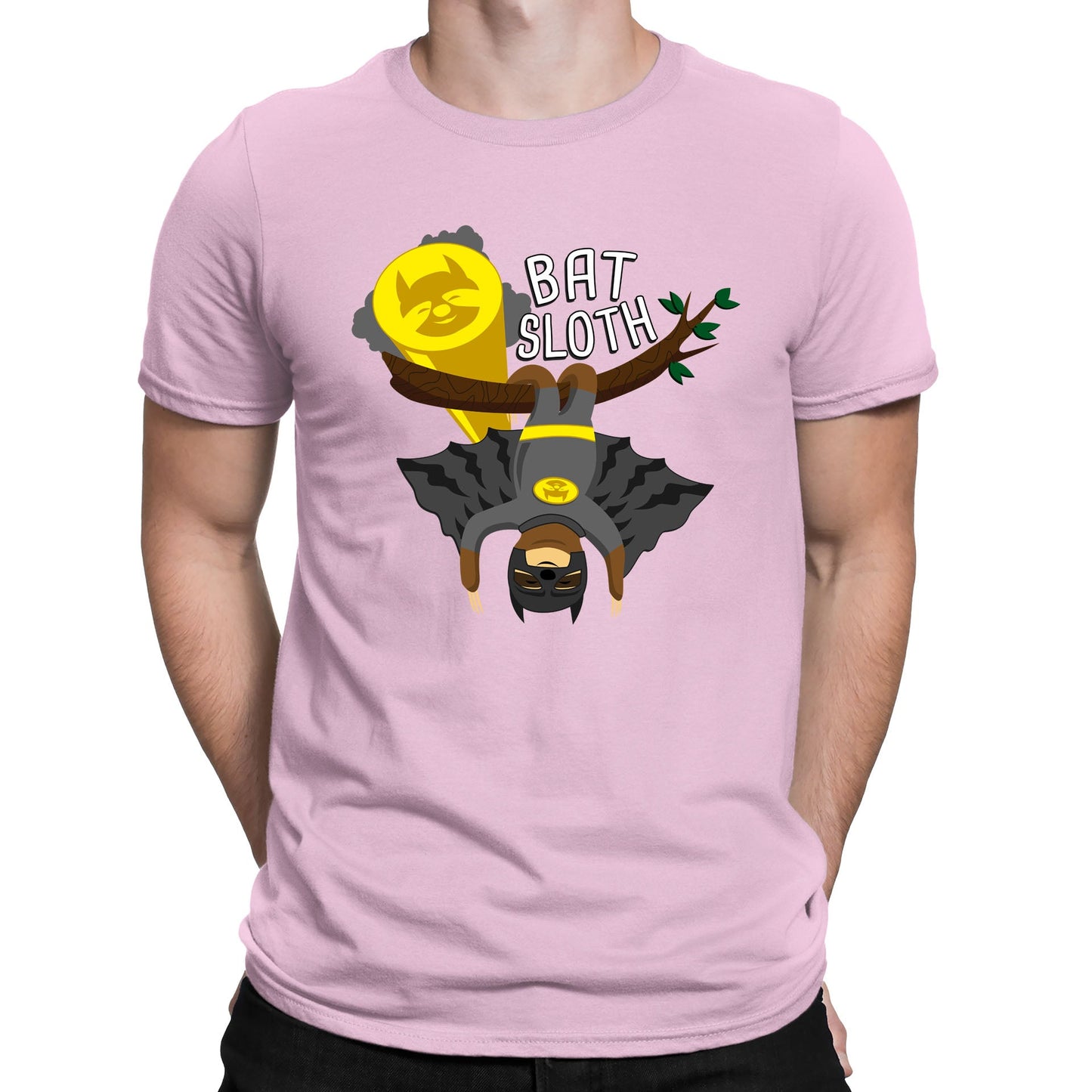 Bat Sloth Funny Super Hero Mens T-shirt