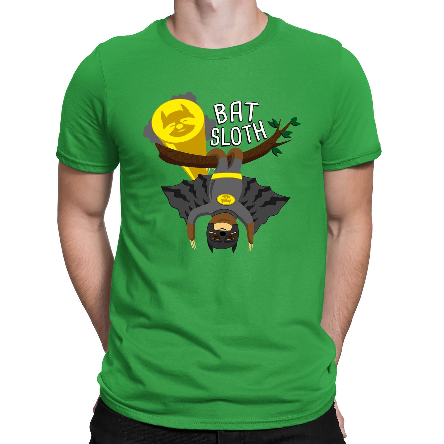 Bat Sloth Funny Super Hero Mens T-shirt