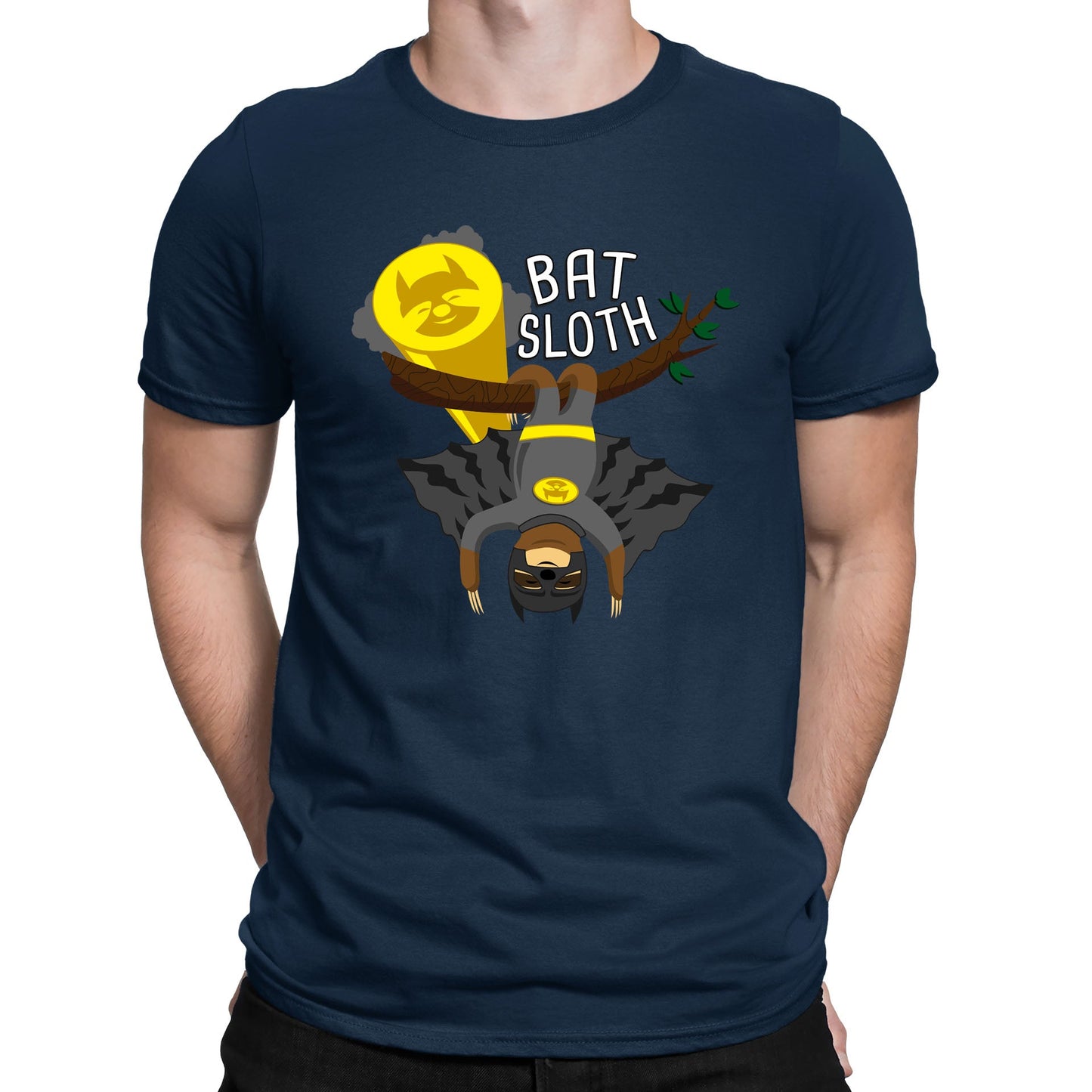 Bat Sloth Funny Super Hero Mens T-shirt