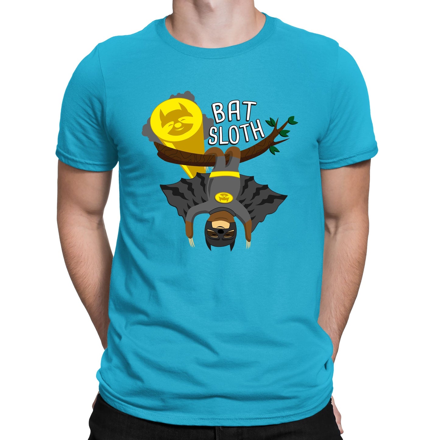 Bat Sloth Funny Super Hero Mens T-shirt