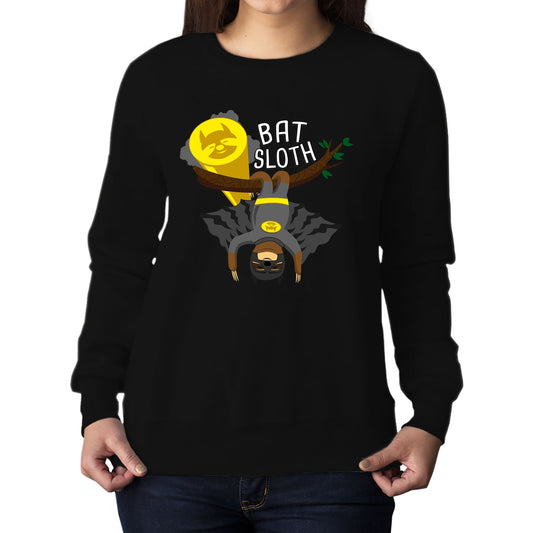 Bat Sloth Funny Super Hero Womens Sweatshirt