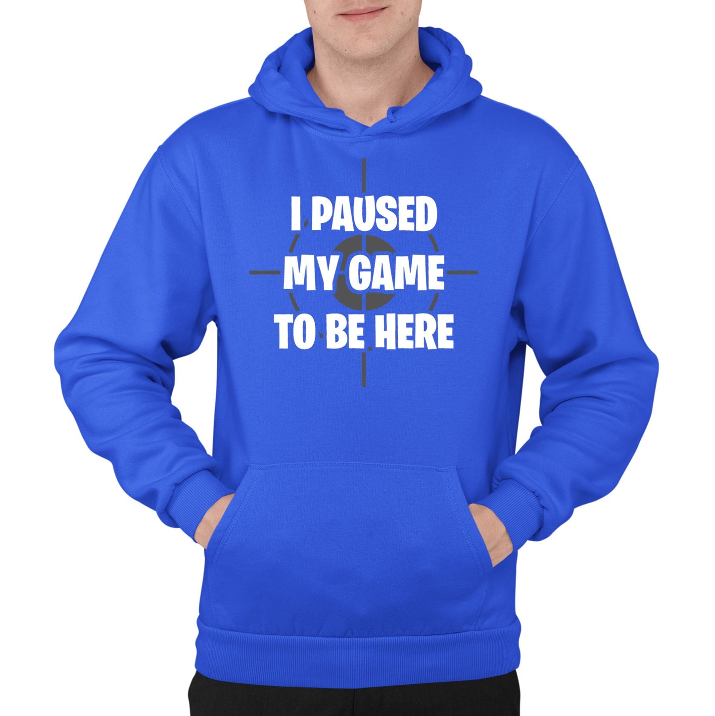 I Paused My Game To Be Here Funny Mens Pullover Hoodie