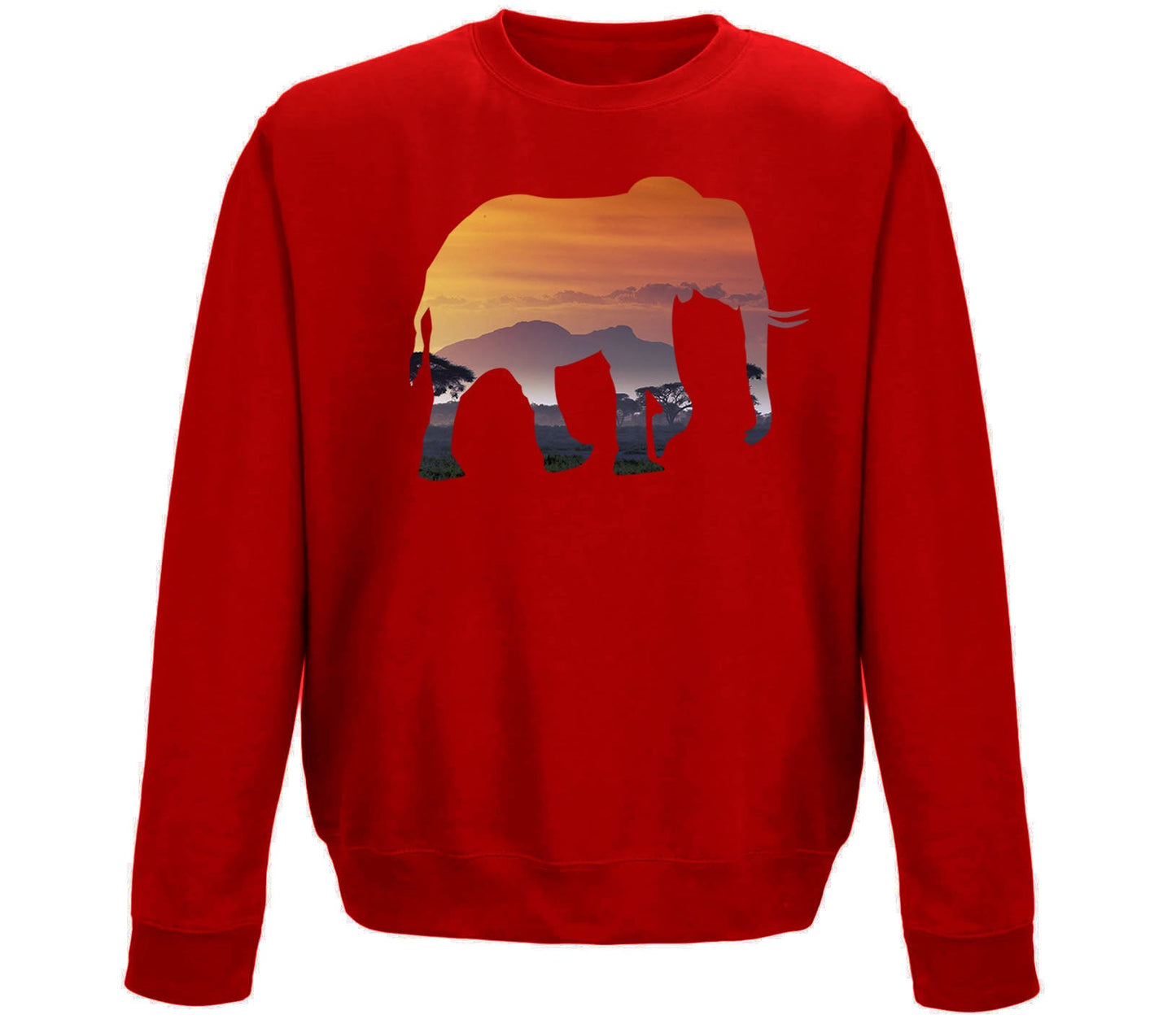 Elephant Silhouette African Landscape Childrens Sweatshirt