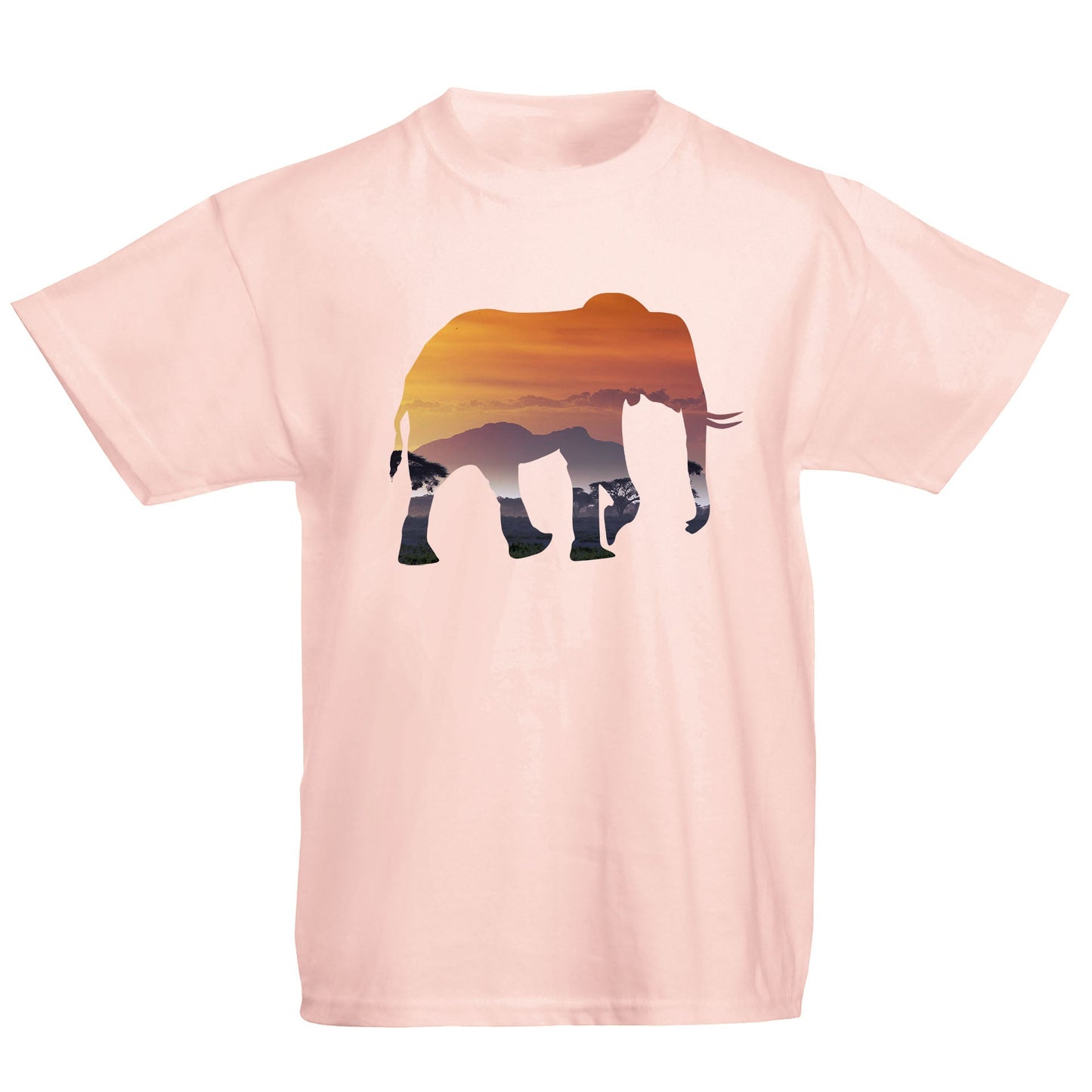 Elephant Silhouette African Landscape Kids T-shirt