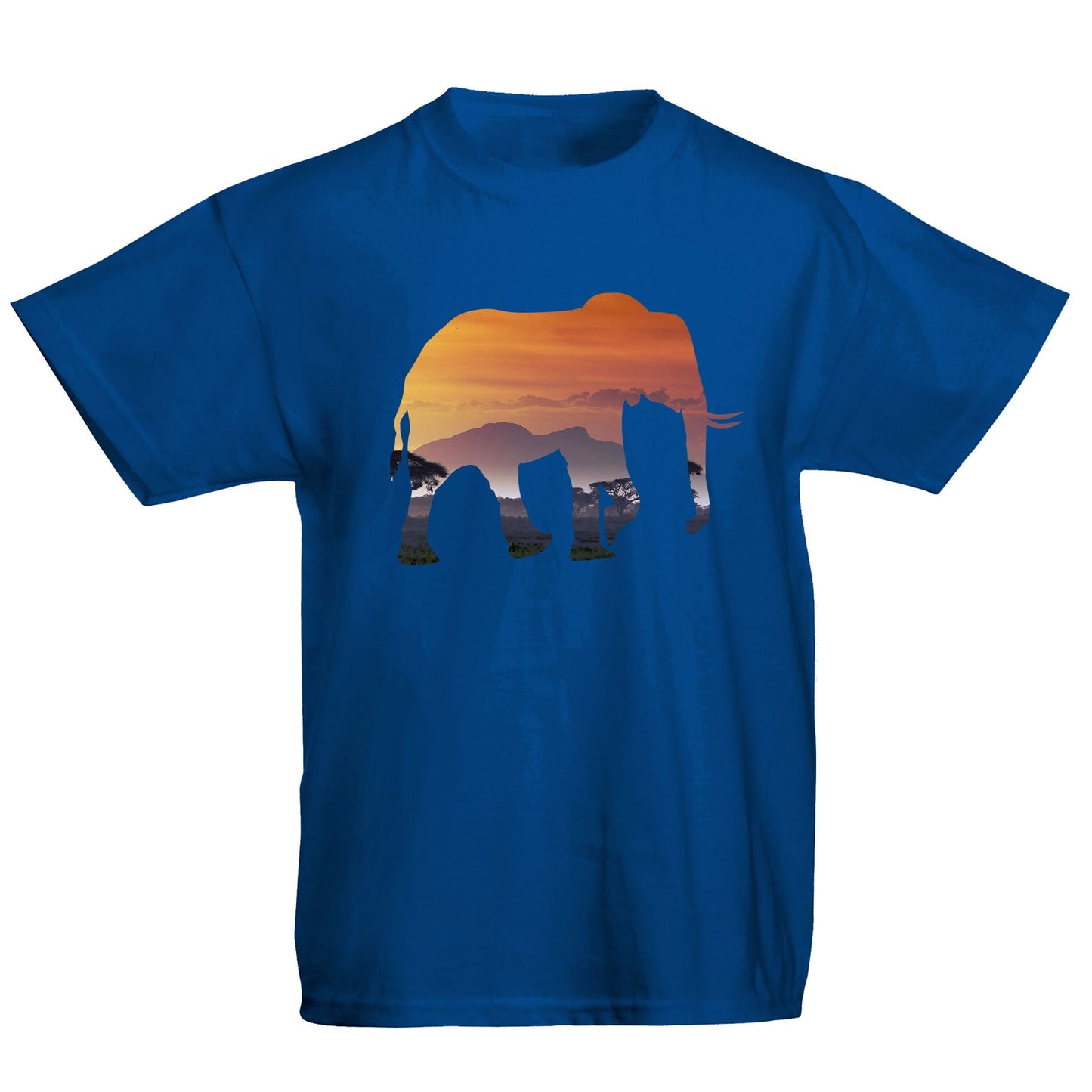 Elephant Silhouette African Landscape Kids T-shirt