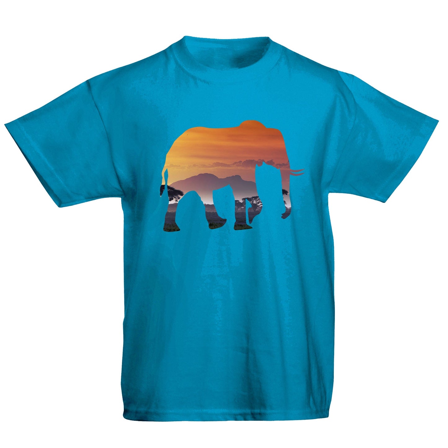 Elephant Silhouette African Landscape Kids T-shirt