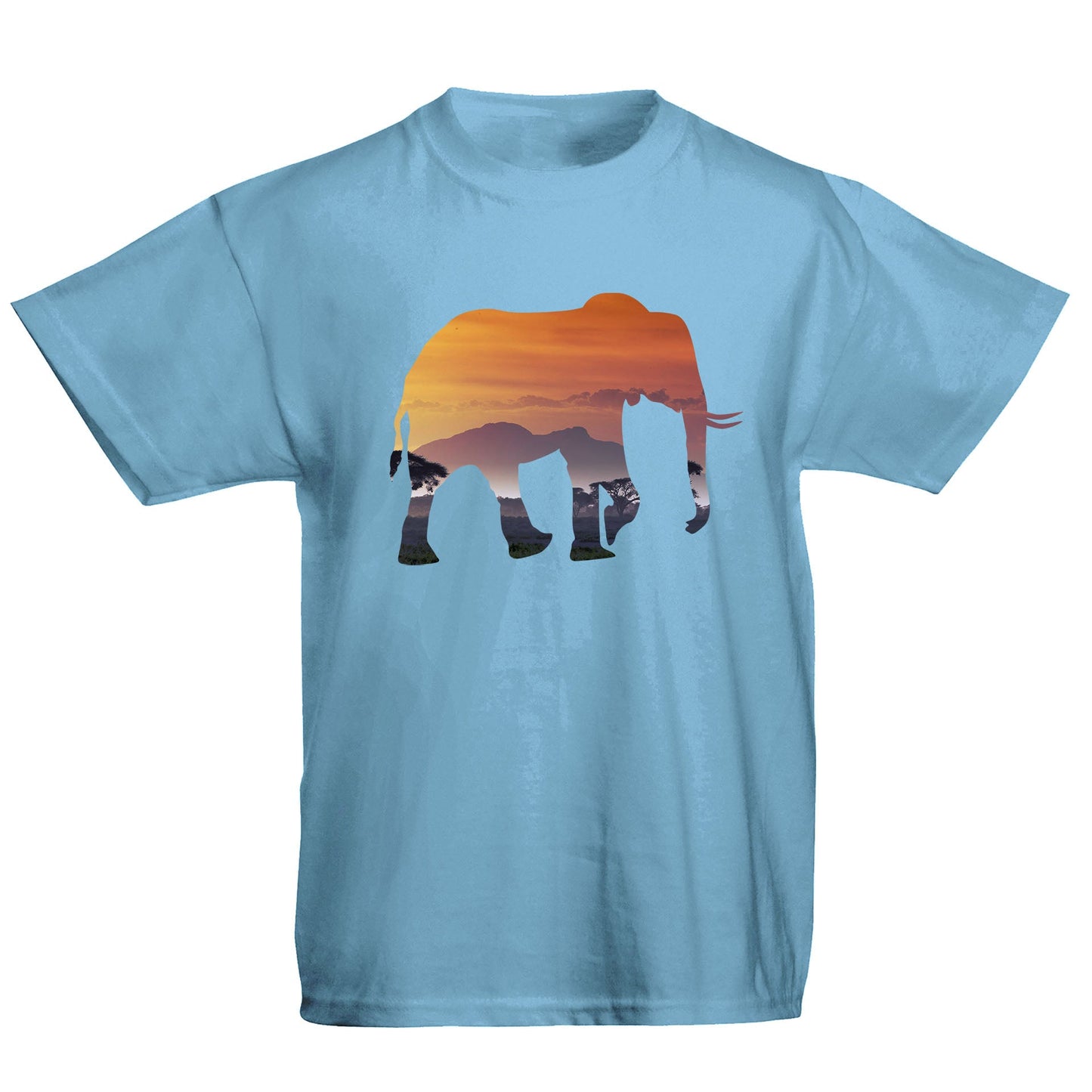 Elephant Silhouette African Landscape Kids T-shirt