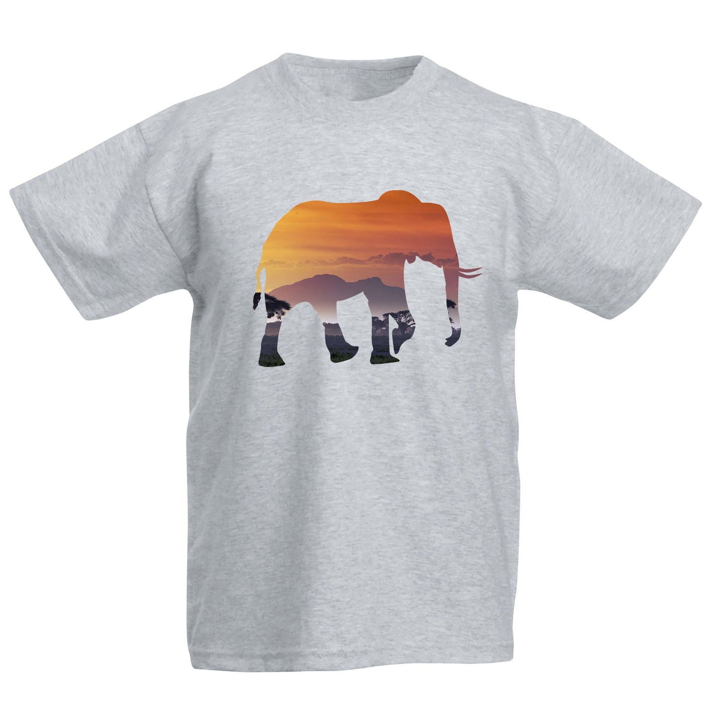 Elephant Silhouette African Landscape Kids T-shirt