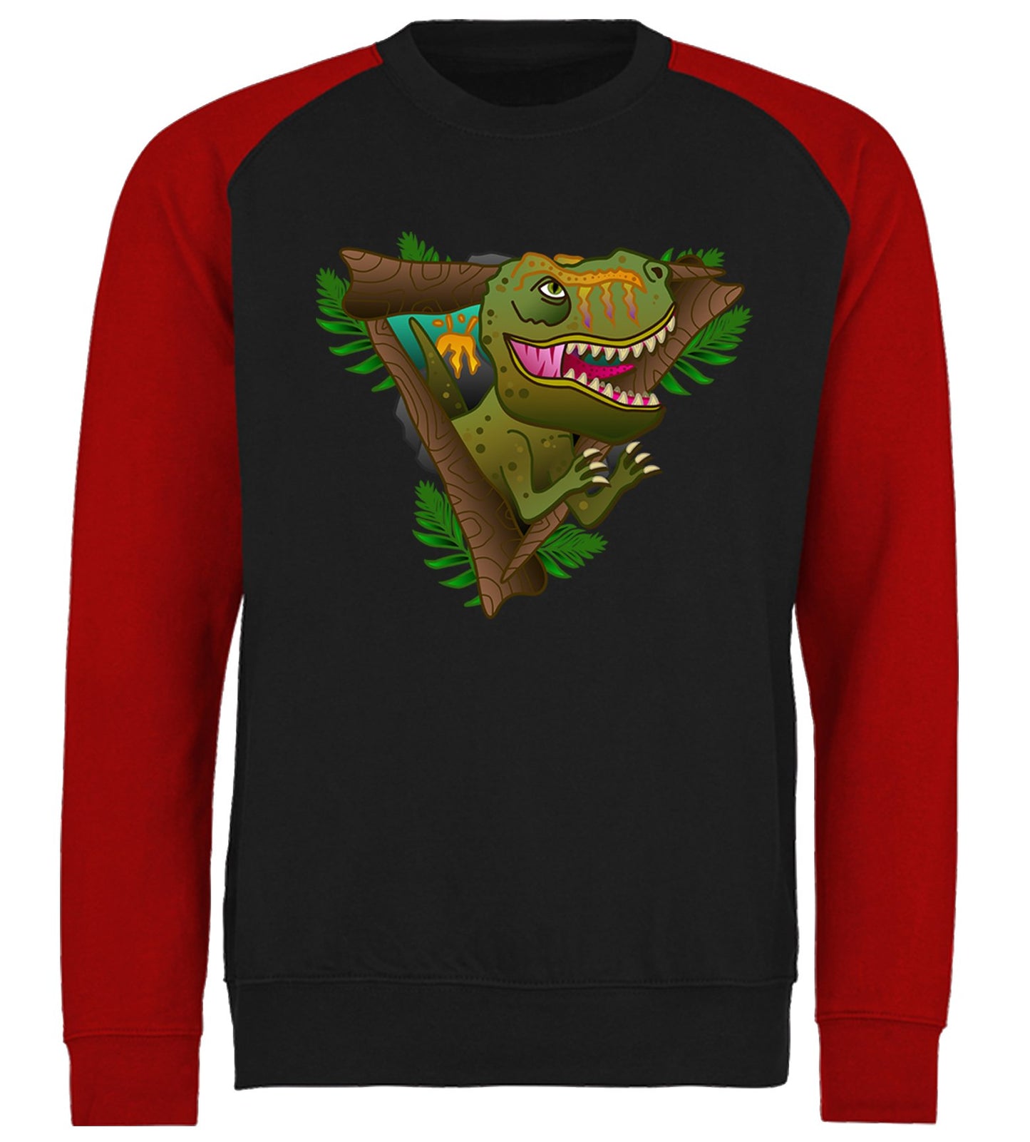 T-Rex Dinosaur Baseball Sweatshirt