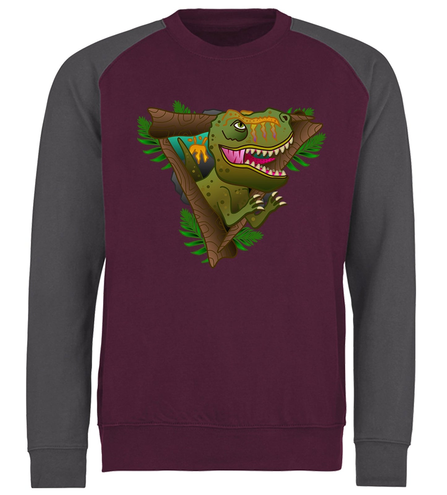 T-Rex Dinosaur Baseball Sweatshirt