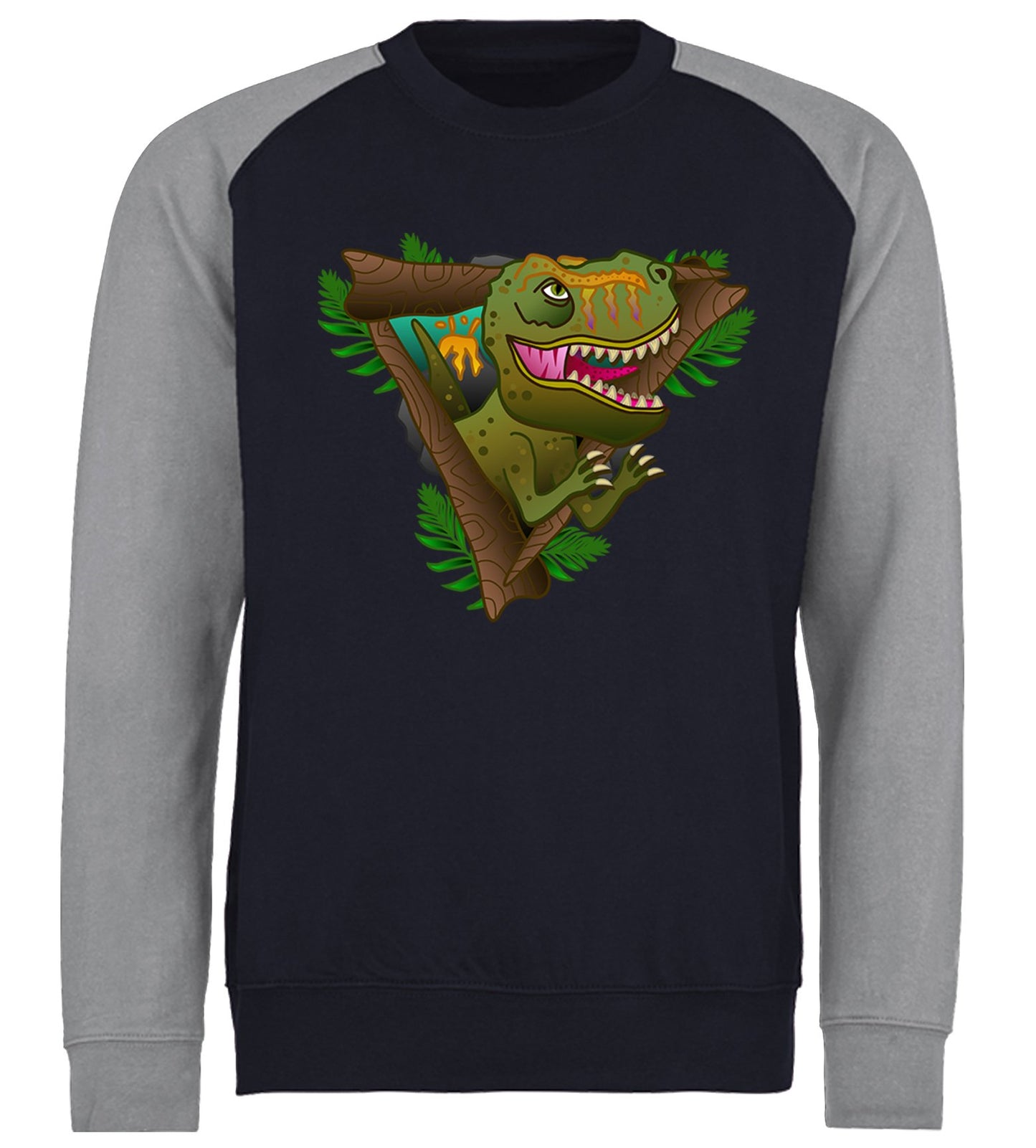 T-Rex Dinosaur Baseball Sweatshirt