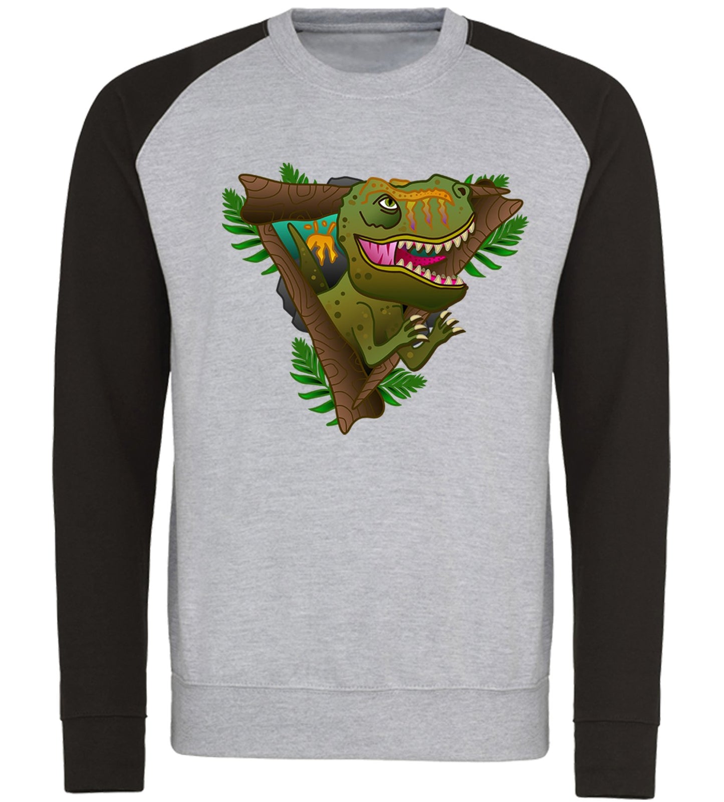 T-Rex Dinosaur Baseball Sweatshirt