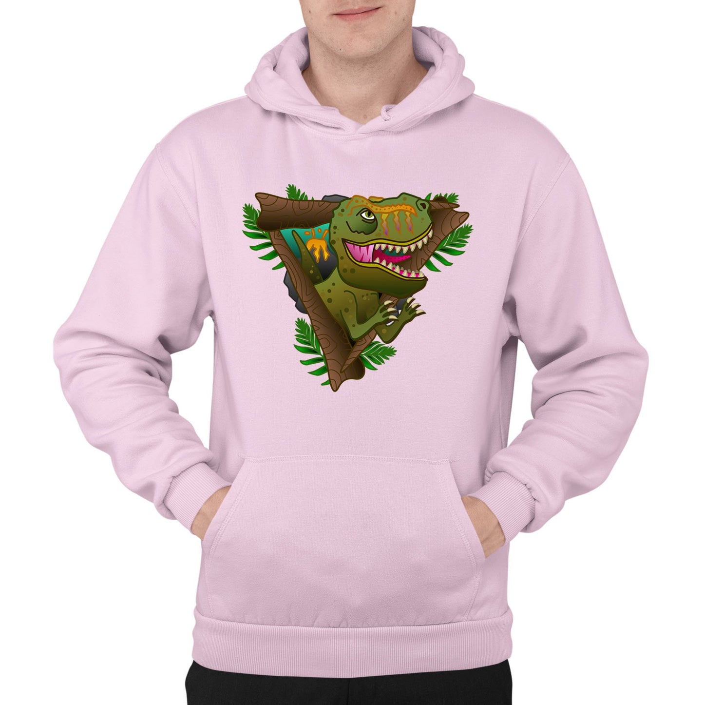 T-Rex Dinosaur Mens Pullover Hoodie