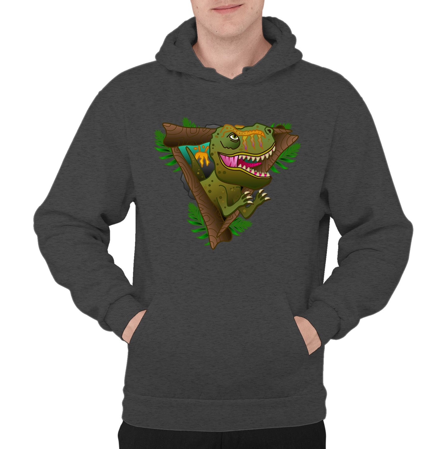 T-Rex Dinosaur Mens Pullover Hoodie