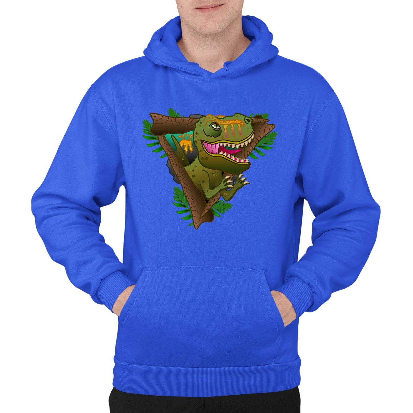 T-Rex Dinosaur Mens Pullover Hoodie