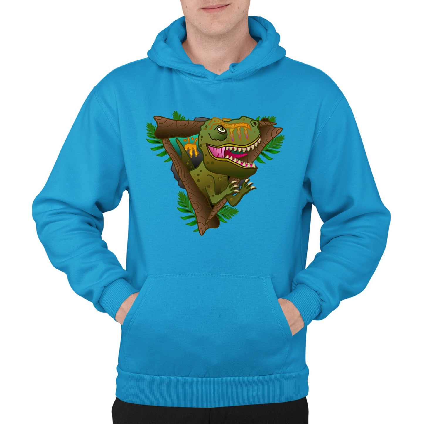 T-Rex Dinosaur Mens Pullover Hoodie