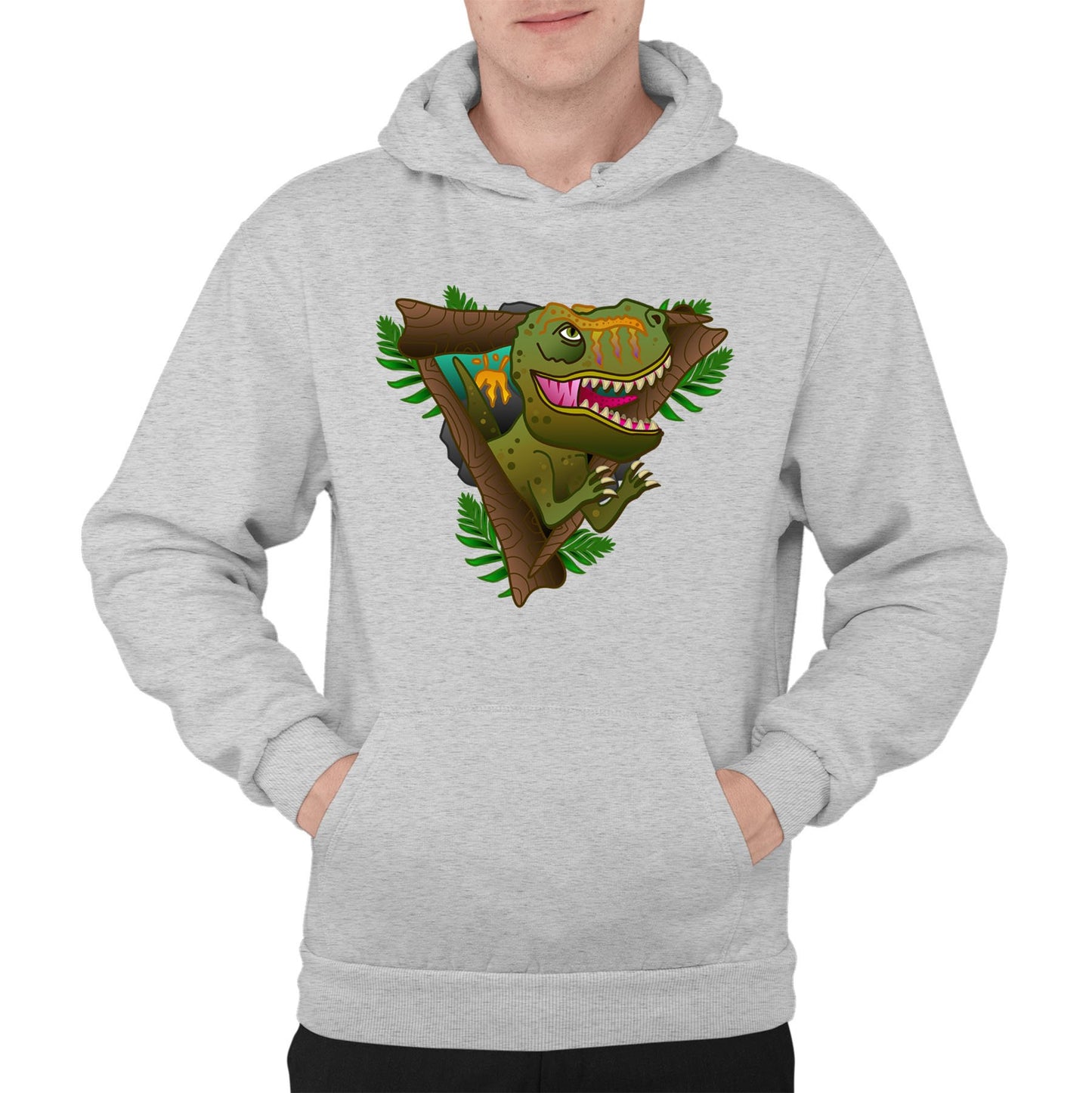 T-Rex Dinosaur Mens Pullover Hoodie