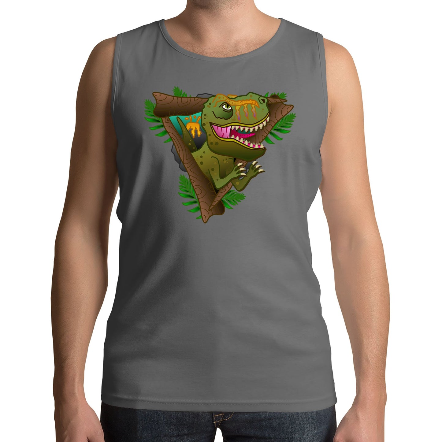 T-Rex Dinosaur Mens Vest