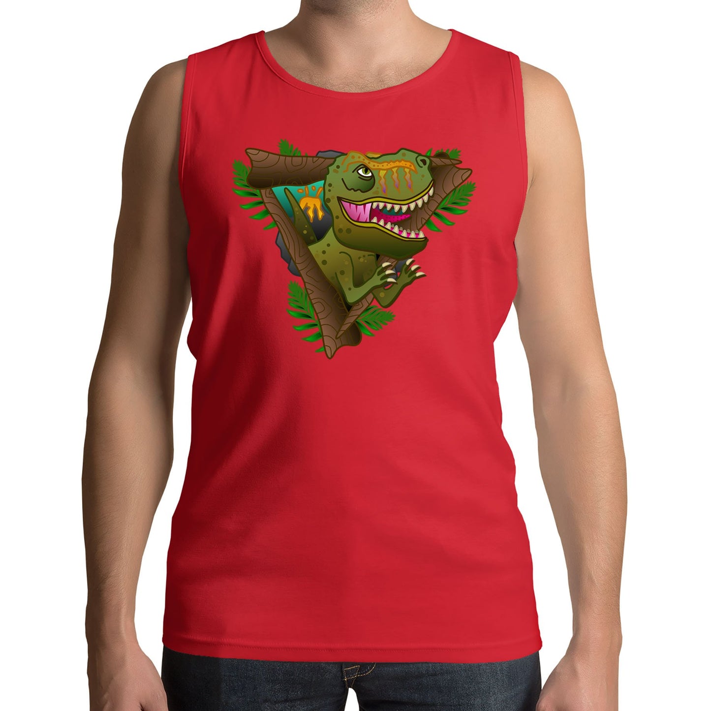 T-Rex Dinosaur Mens Vest