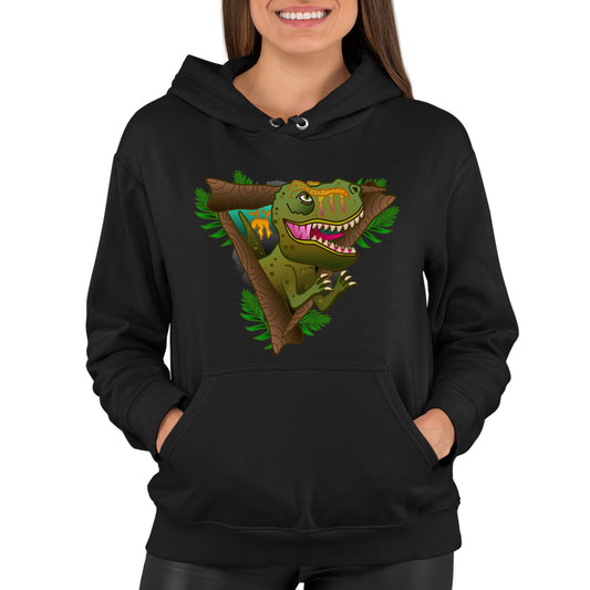 T-Rex Dinosaur Womens Pullover Hoodie