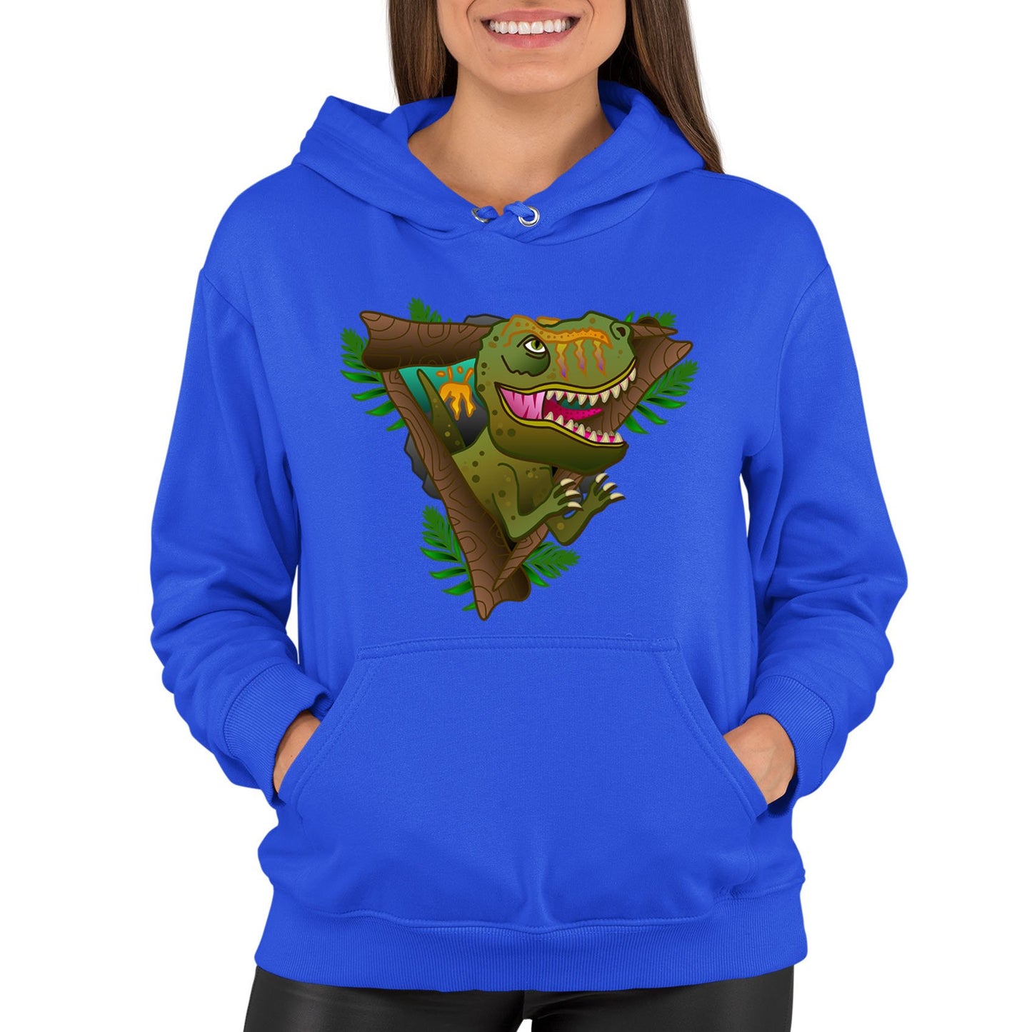 T-Rex Dinosaur Womens Pullover Hoodie